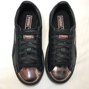 puma shoes black and rose gold